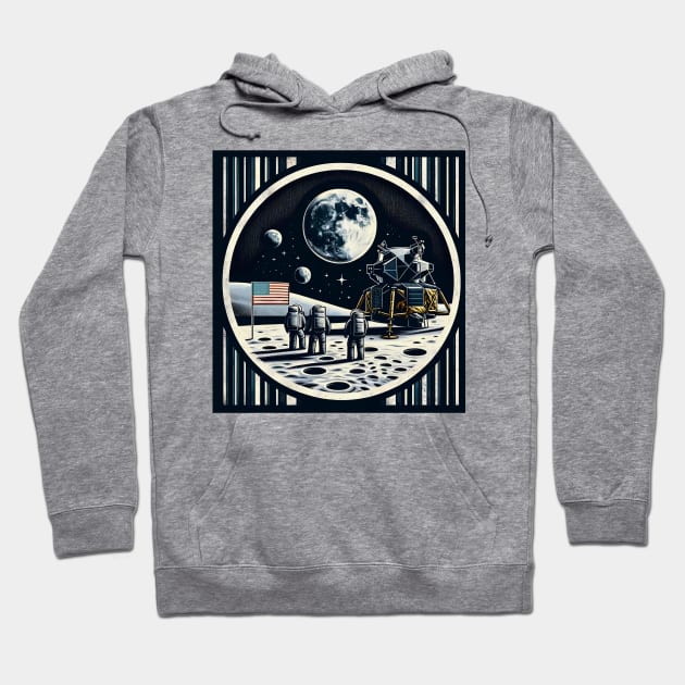 Apollo 11 Moon Mission Tribute Tee Hoodie by Graphic Wonders Emporium